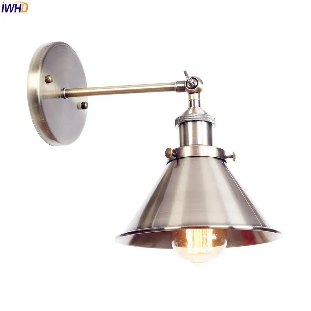 Industrial brass edison wall light bathroom adjustable sconce