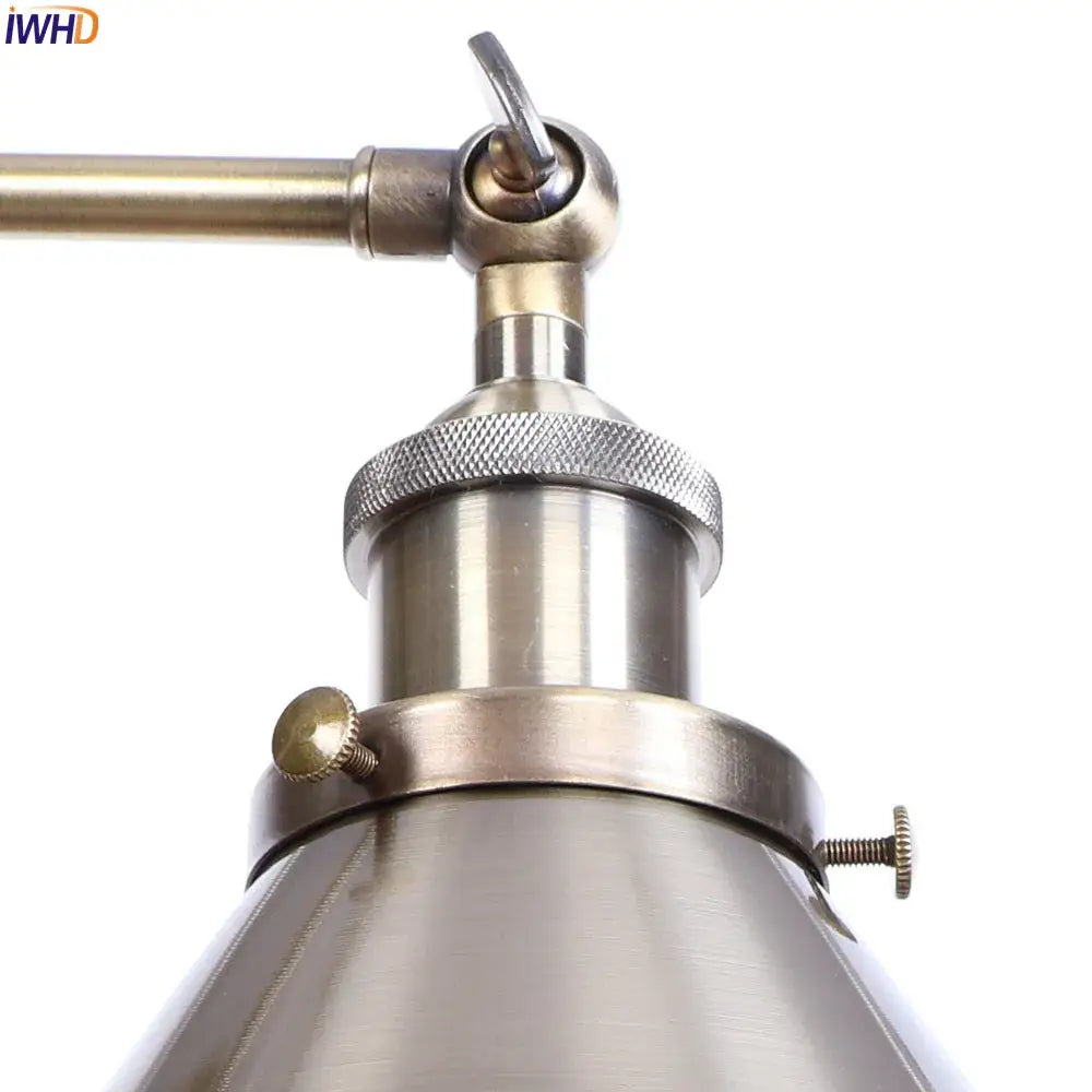 Industrial brass edison wall light bathroom adjustable sconce