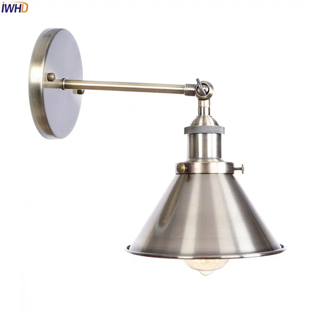 Industrial brass edison wall light bathroom adjustable sconce