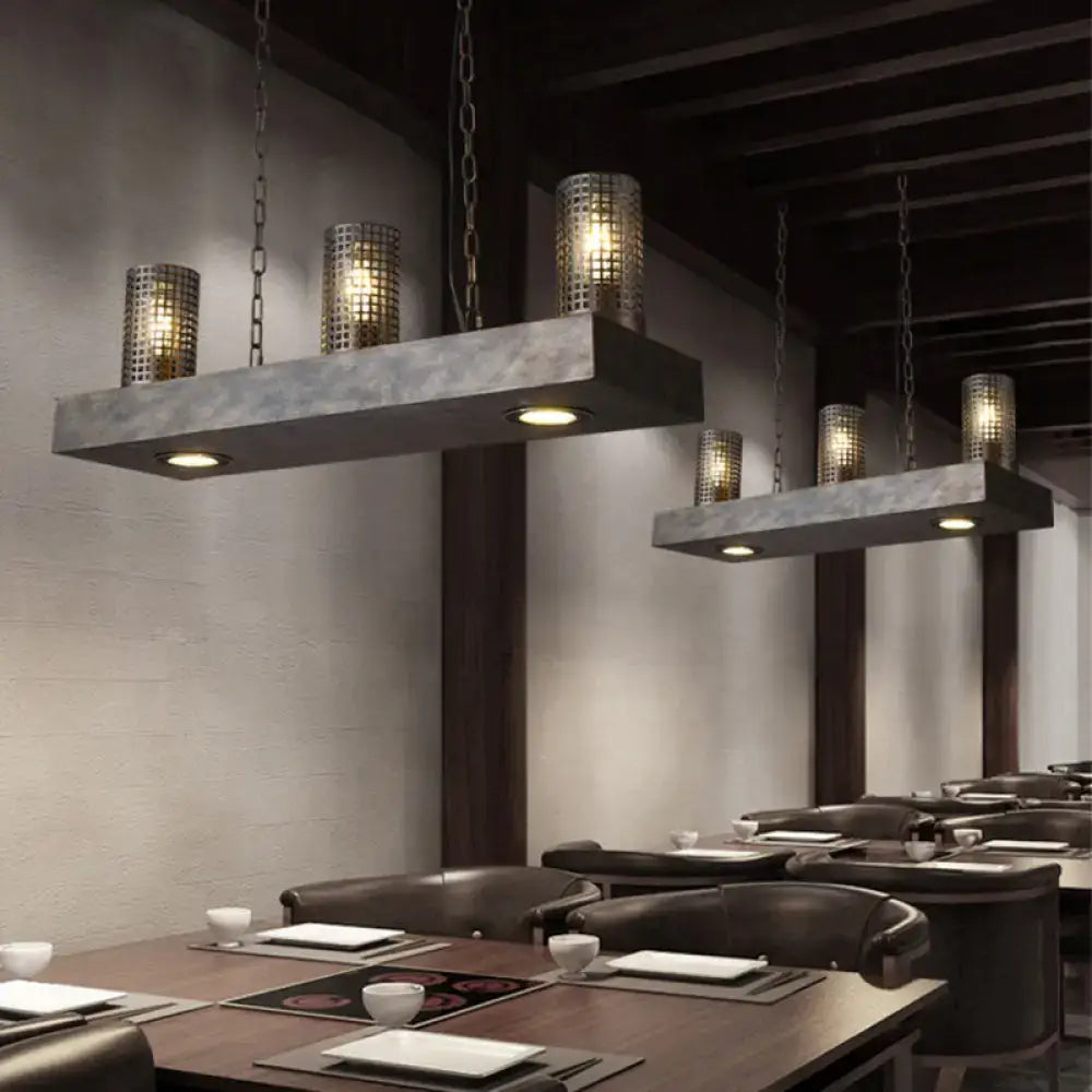 Industrial bronze & black hanging ceiling light cylinder metal shade kitchen