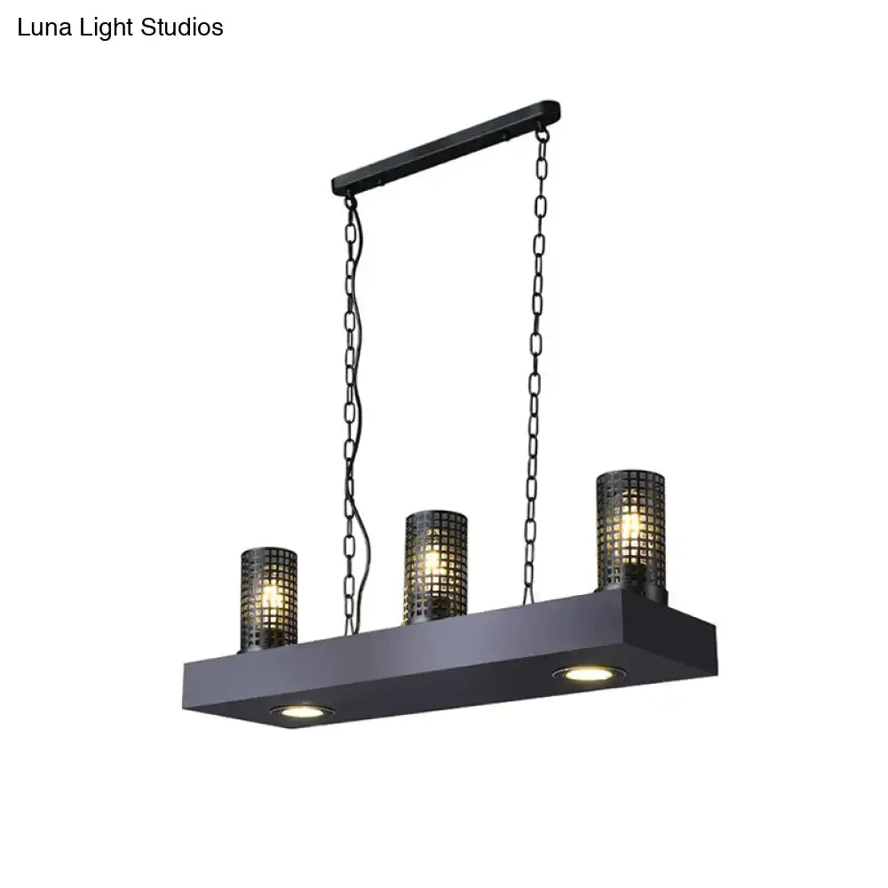 Industrial bronze & black hanging ceiling light cylinder metal shade kitchen