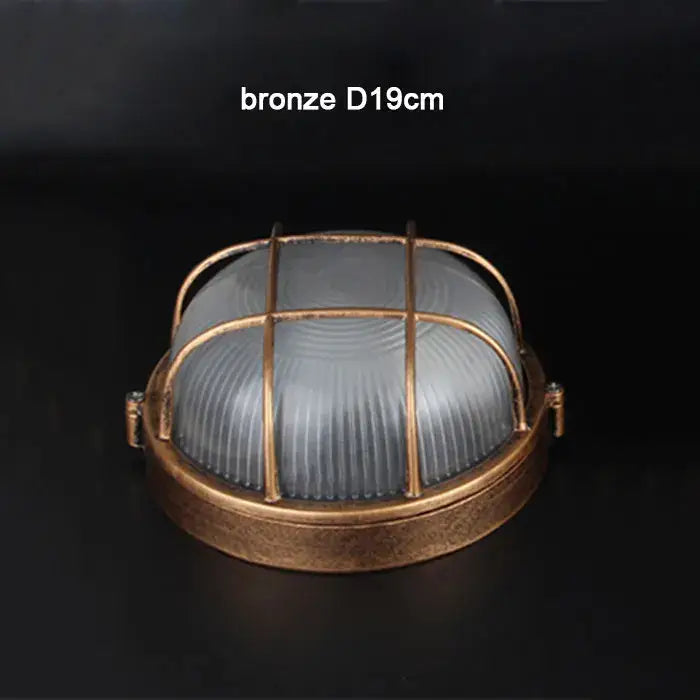 Industrial bronze metal cage outdoor ceiling lamp yard light