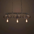 Decorbites™ bronze industrial bare bulb island pendant light with three black metal vintage bicycle wheels 220v-240v 110v-120v