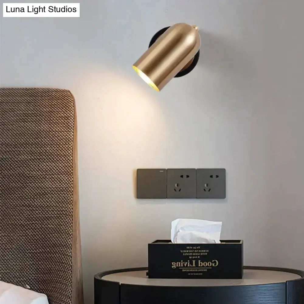 Industrial brushed nickel led wall sconce bedroom spotlight