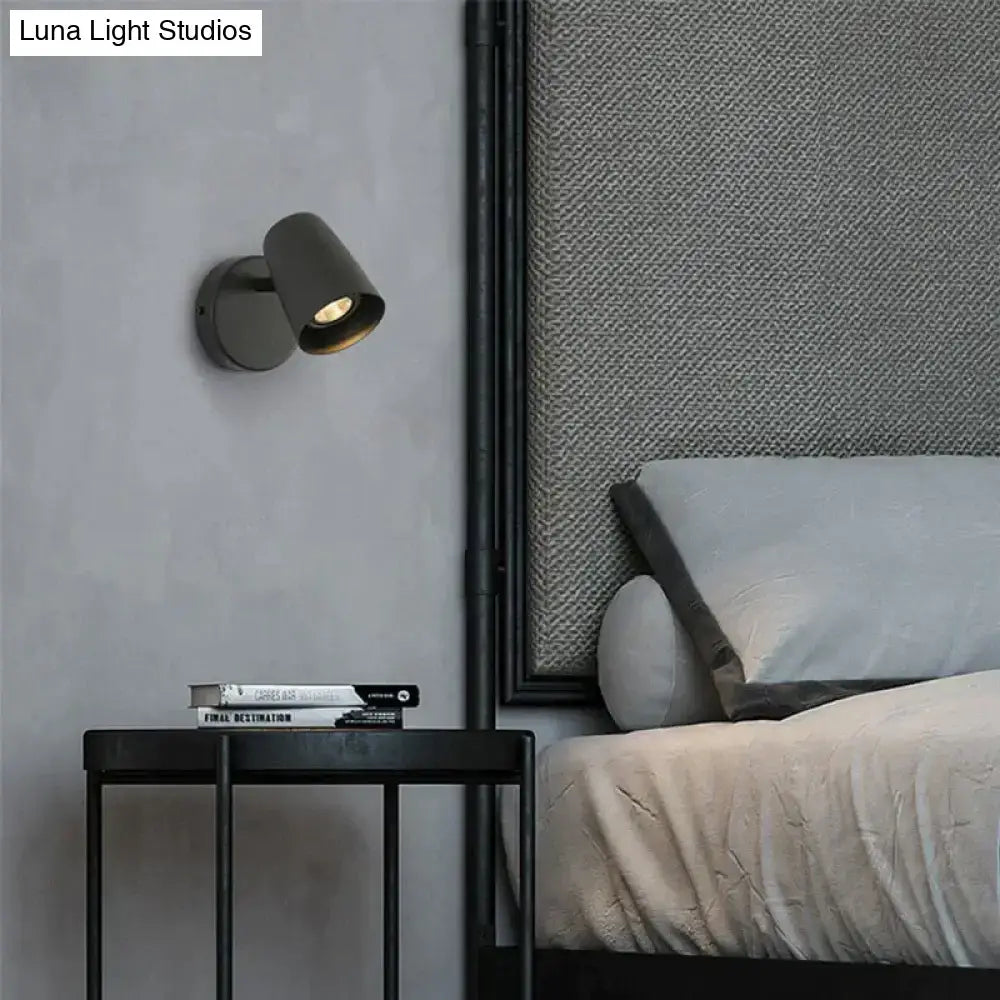 Industrial brushed nickel led wall sconce bedroom spotlight