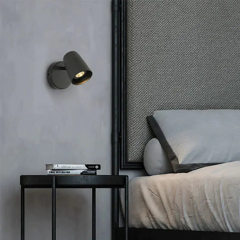 Industrial brushed nickel led wall sconce bedroom spotlight