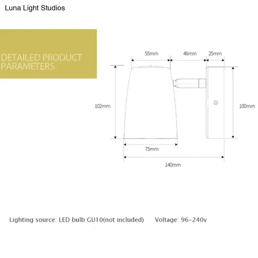 Industrial brushed nickel led wall sconce bedroom spotlight