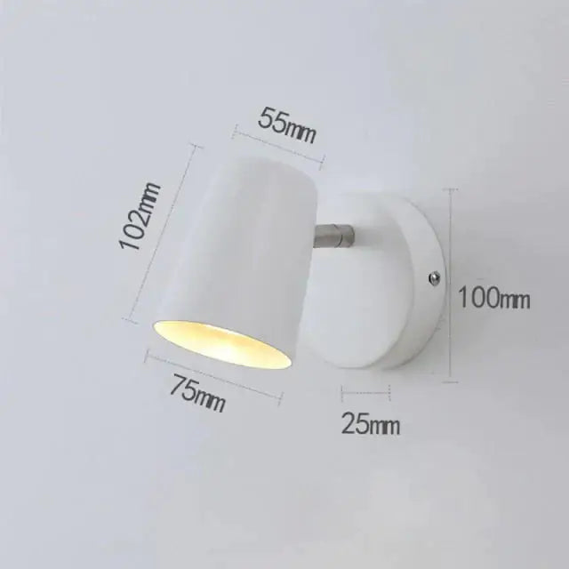 Industrial brushed nickel led wall sconce bedroom spotlight