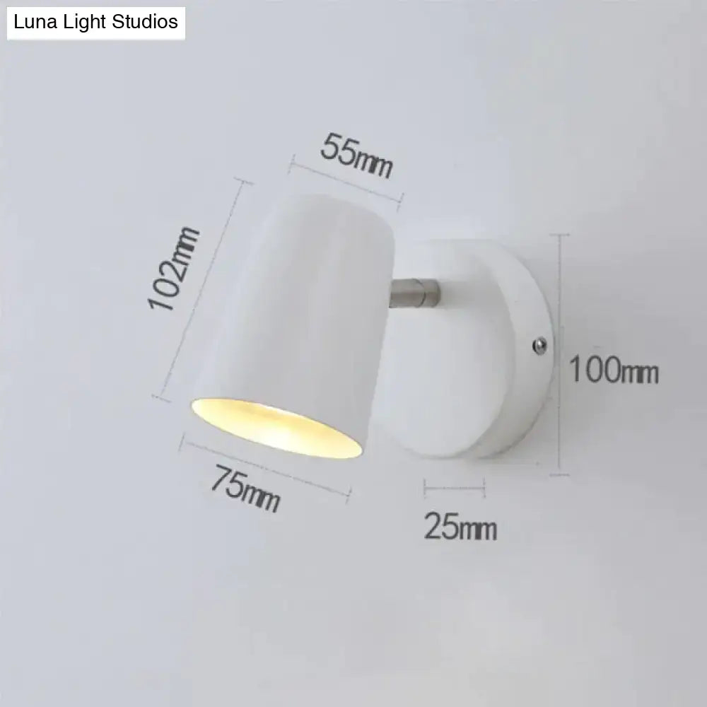 Industrial brushed nickel led wall sconce bedroom spotlight