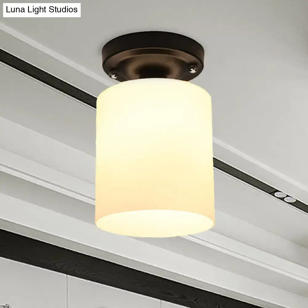 Industrial Ceiling Light Milky Glass