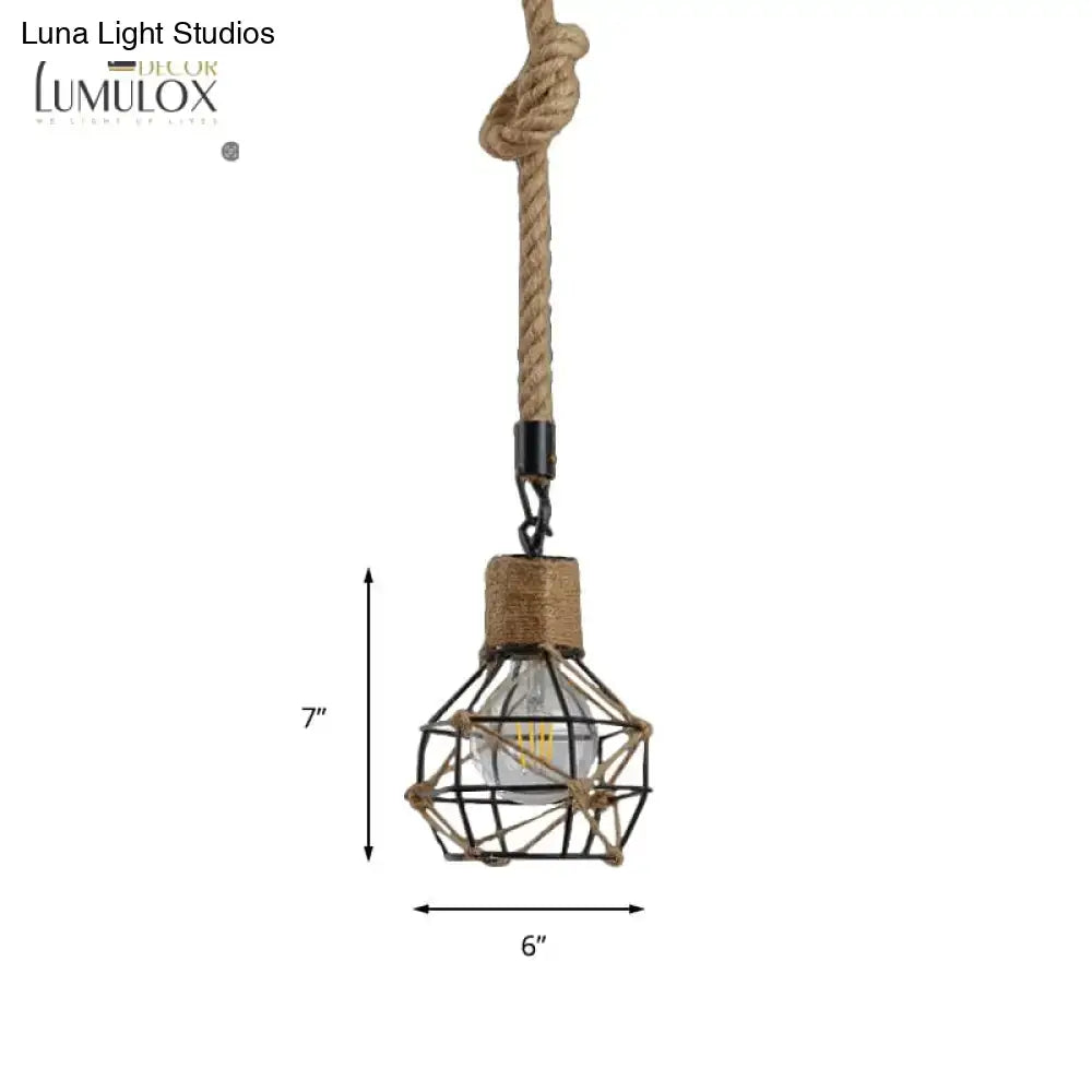 Industrial country style copper dome cage hanging light dining room