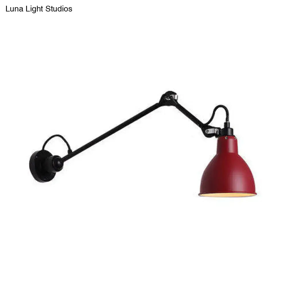 Industrial lime green & black wall lamp – bedroom led sconce