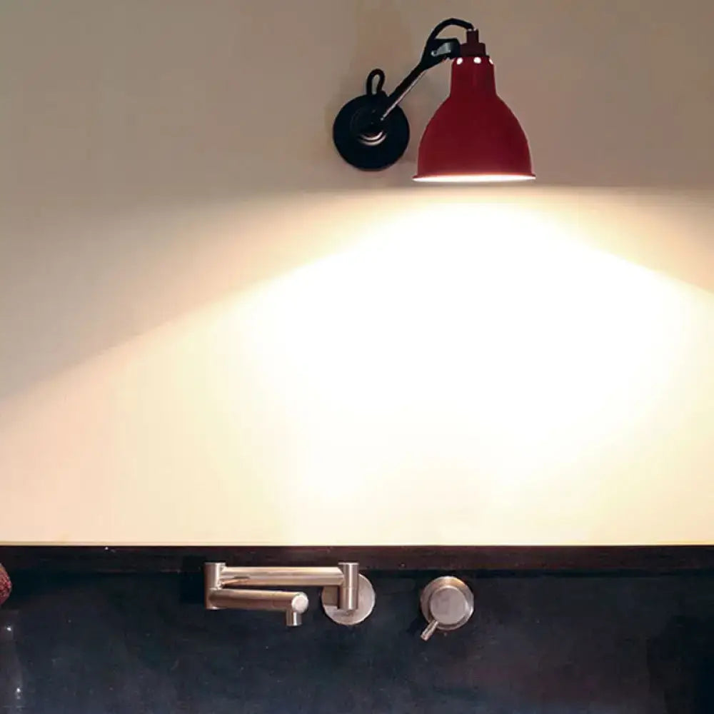 Industrial lime green & black wall lamp – bedroom led sconce
