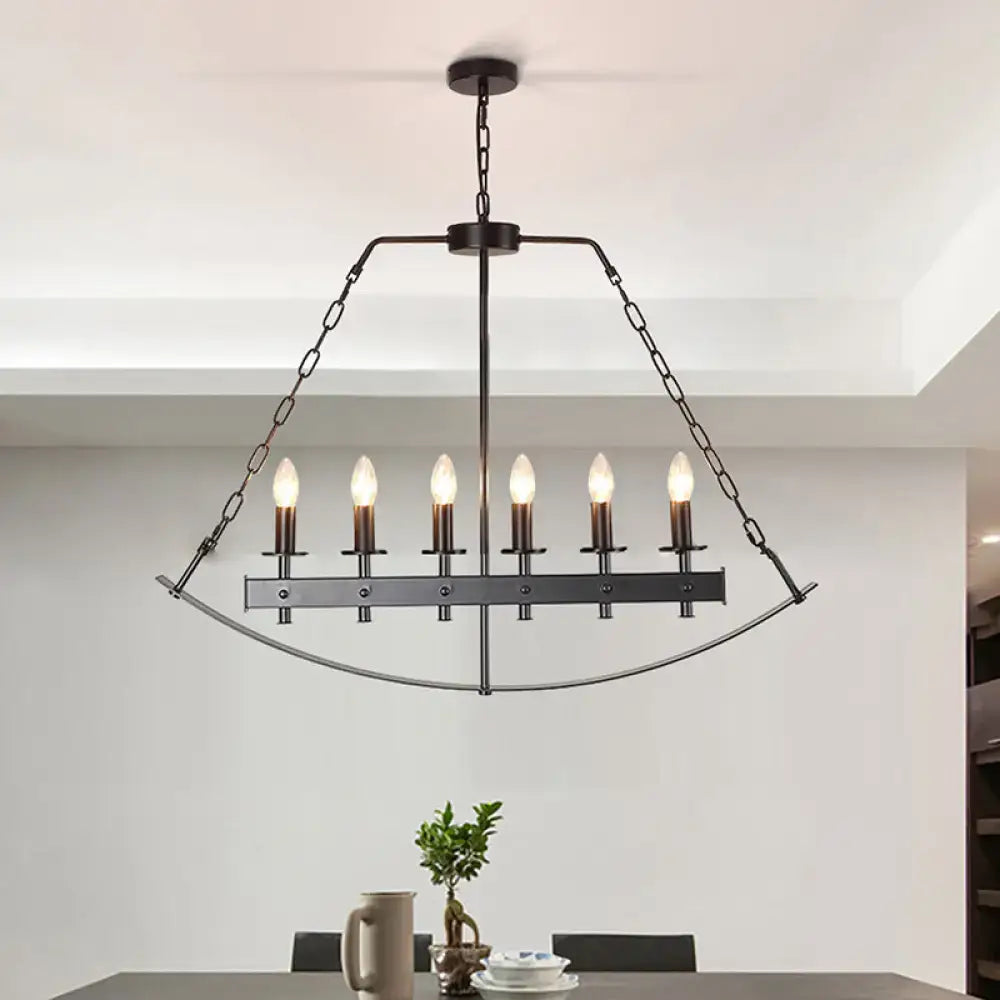 Industrial metal black island lighting dining room pendant light