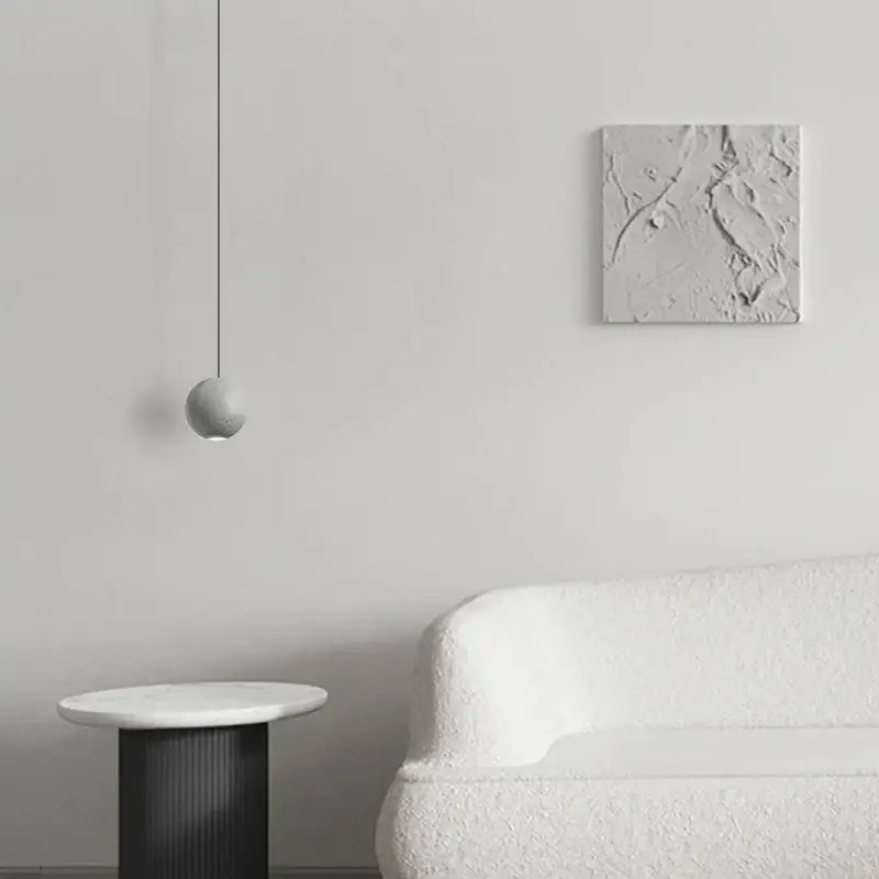 Industrial minimalist concrete and gold pendant lamp kitchen light