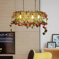 Industrial rust metal flower bird cage chandelier dining room light