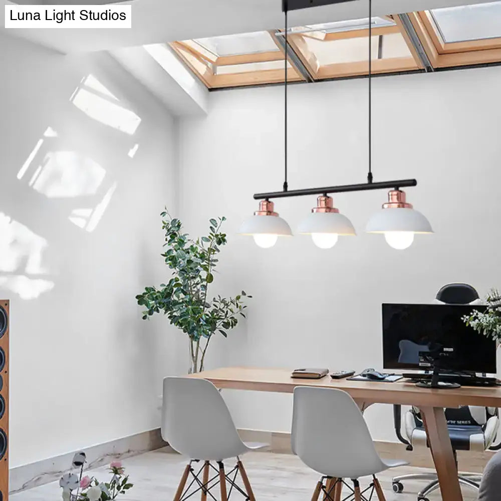 Industrial style black & brass 3 light fixture kitchen ceiling light