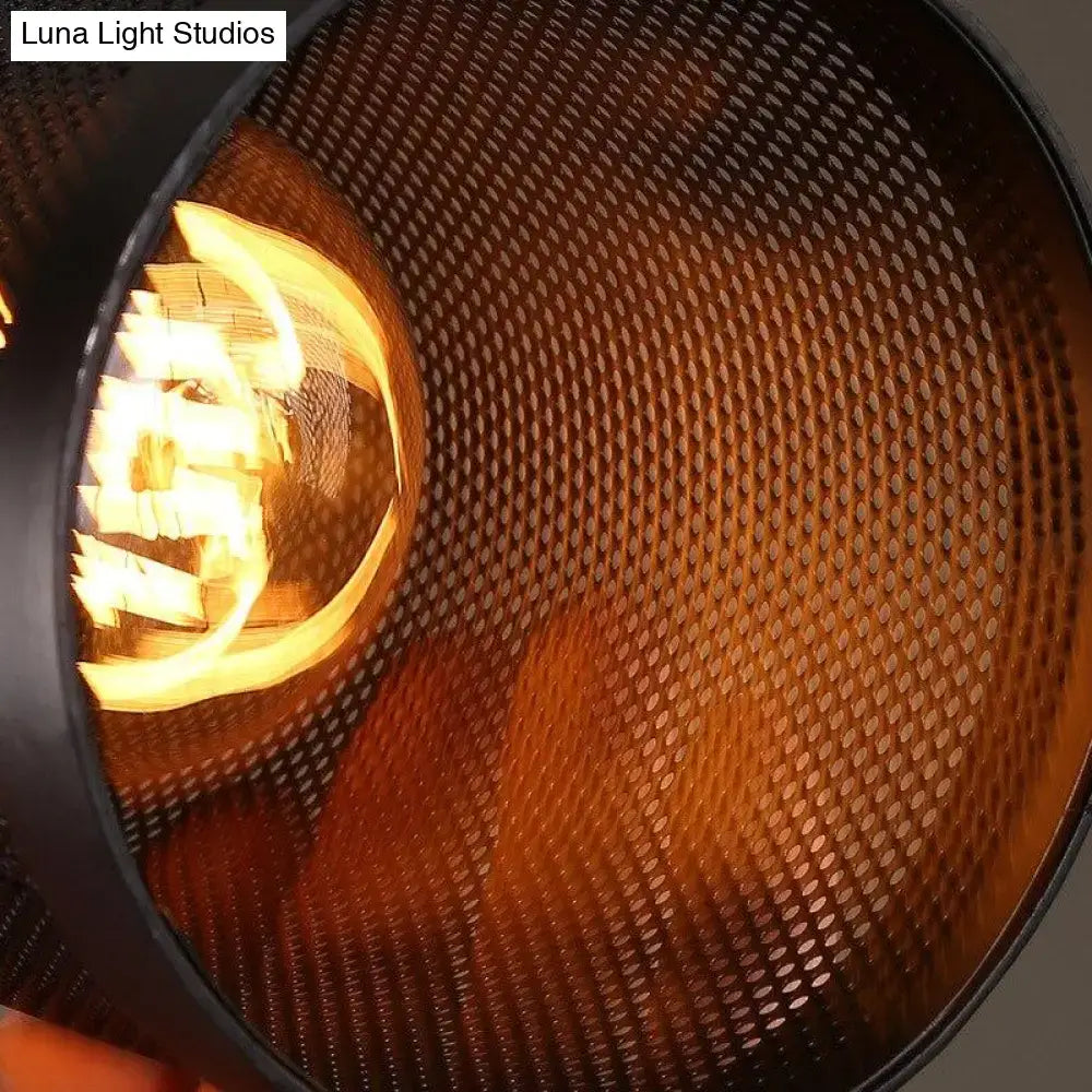 Industrial vintage metal pendant light – kitchen mesh cage bulb
