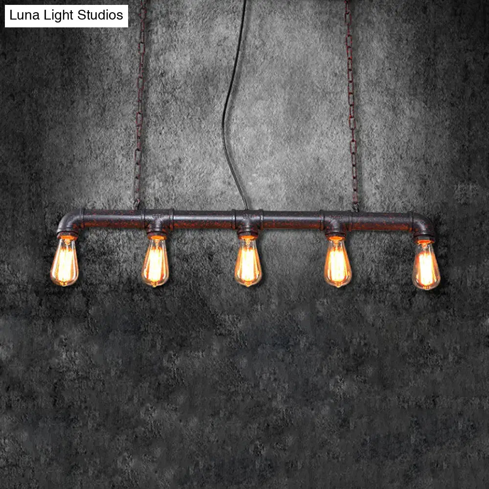 Industrial weathered copper island light fixture kitchen pendant