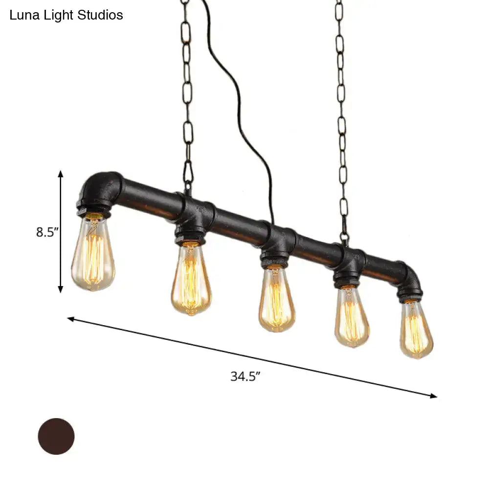 Industrial weathered copper island light fixture kitchen pendant