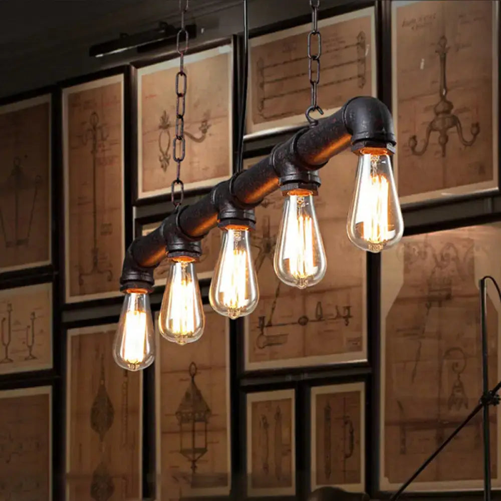 Industrial weathered copper island light fixture kitchen pendant