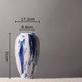 Ink style blue & white ceramic vase set living room decor