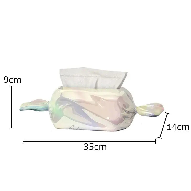 Iridescent whale ceramic tissue box holder living room decor