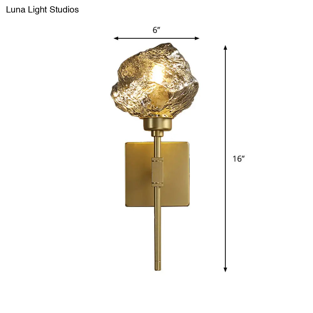 DecorBites™ Irregular Shade Wall Sconce - Modern Indoor Light Fixture with Amber/Smoke Gray Glass – 1 Head Lamp for Living Room