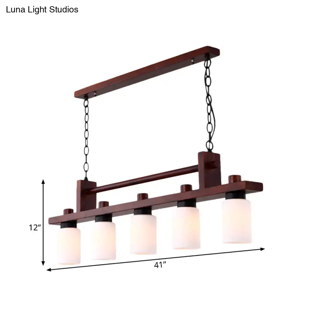 Island Pendant Light Traditional Wood