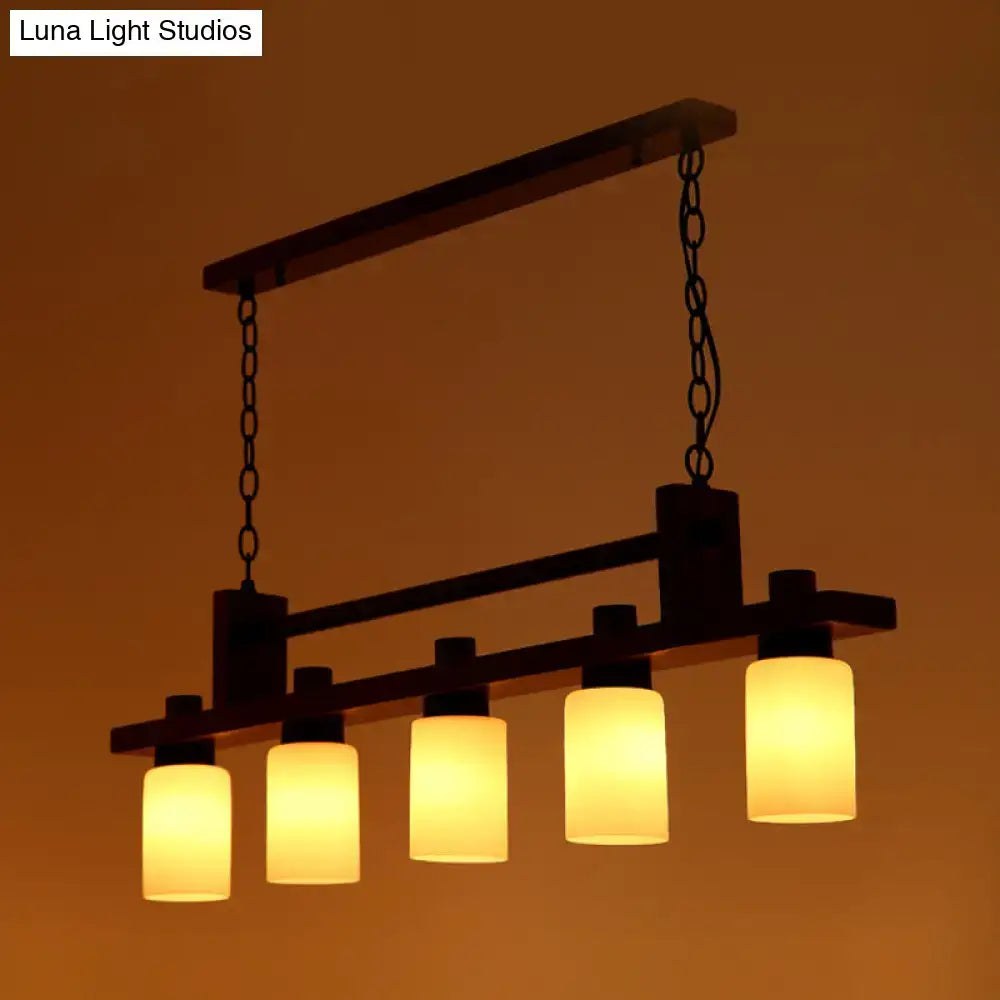 Island Pendant Light Traditional Wood