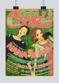 DecorBites™ japanese anime nana retro poster sticker with vibrant green cover and two anime-style women in bold text