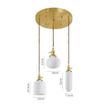 Suspension LED de salle à manger en céramique nervurée crème japonaise