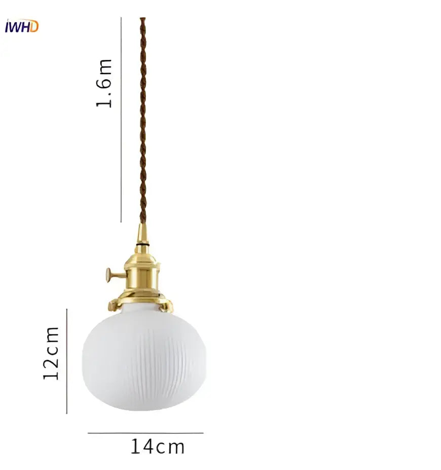 Suspension LED de salle à manger en céramique nervurée crème japonaise
