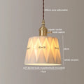 Japanese geometric ceramic led pendant light living room brass accent