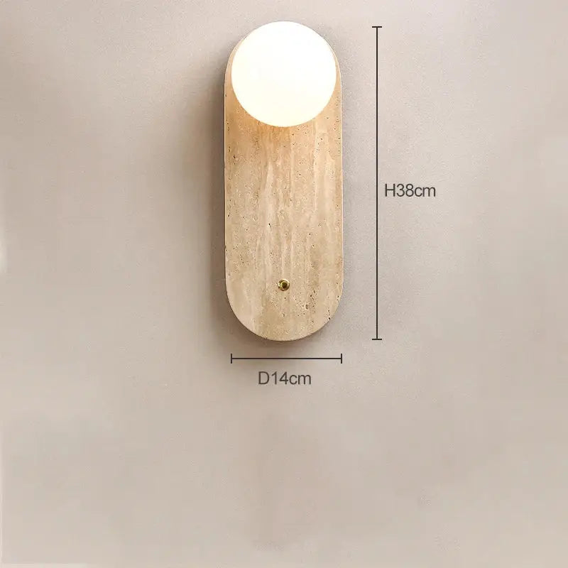 Japanese minimalist beige cave stone wall lamp for bedroom