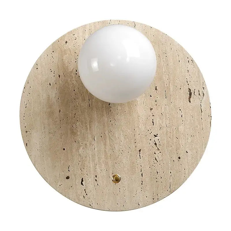 Japanese minimalist beige cave stone wall lamp for bedroom