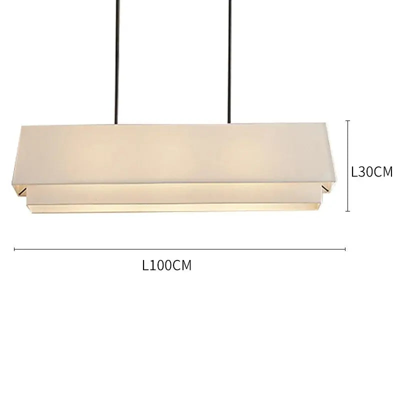 Japanese minimalist cream tiered pendant lamp kitchen fabric light