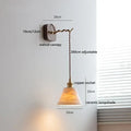 Japanese ribbed glass ceramic led wall light for bedroom