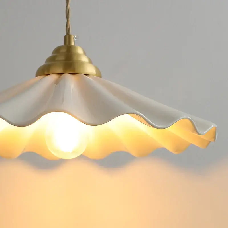 Japanese vintage brass and white ceramic led pendant light kitchen