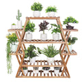 DecorBites™ Large Wood Flower Rack Plant Stand