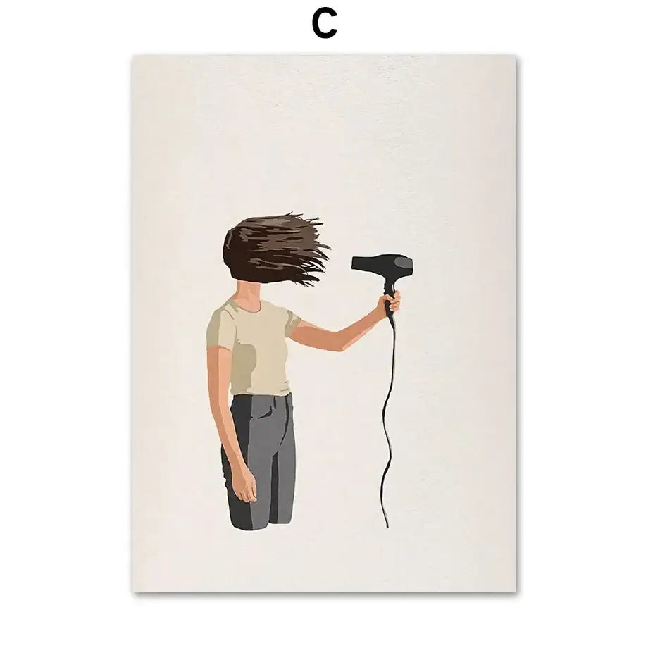 Laundry Wall Art Girl Nordic Print