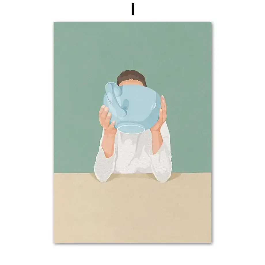 Laundry Wall Art Girl Nordic Print