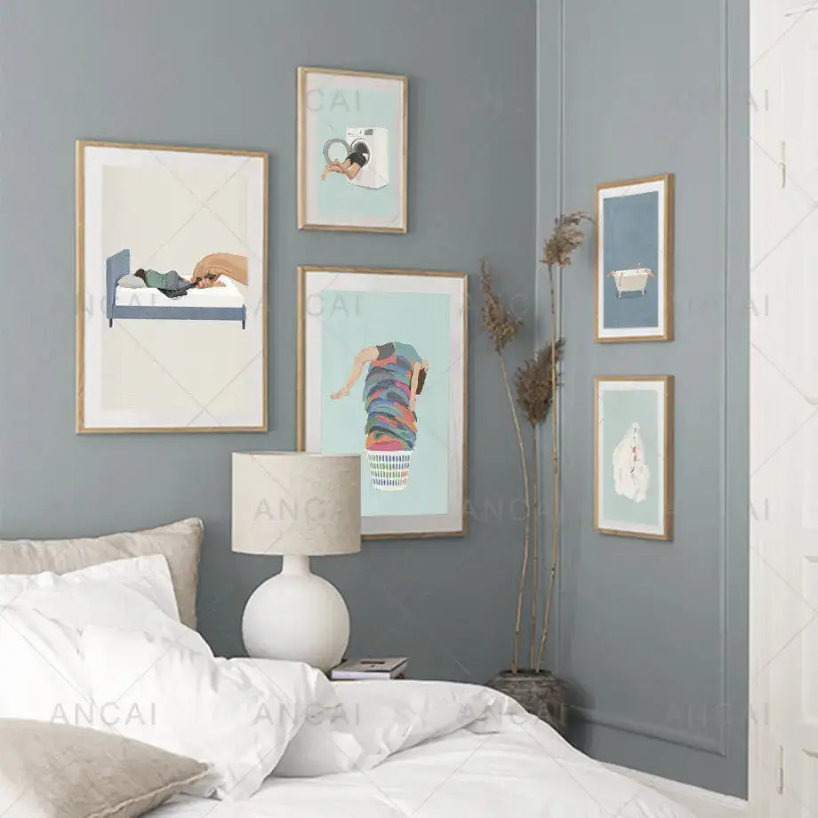 Laundry Wall Art Girl Nordic Print