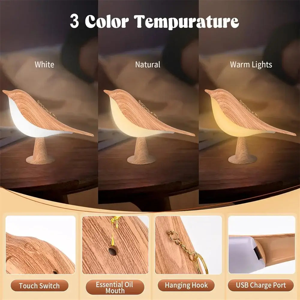 LED Bird Lamp Rechargeable Dimmable