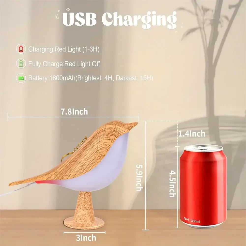 LED Bird Lamp Rechargeable Dimmable