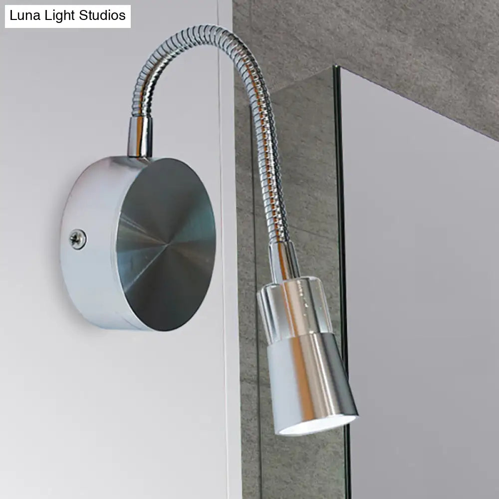 DecorBites™ LED Corridor Reading Wall Light with Mini Metal Shade - Warm/White Lighting Sconce Lamp in Chrome