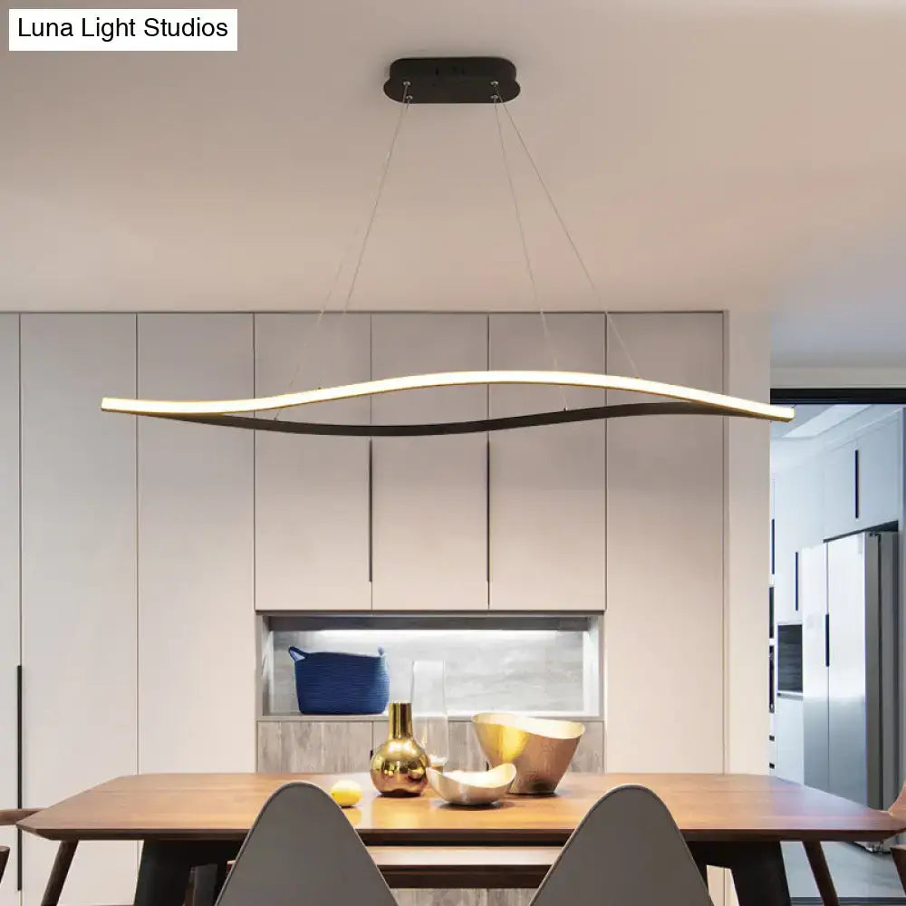 LED Island Lamp Black Leaf Frame