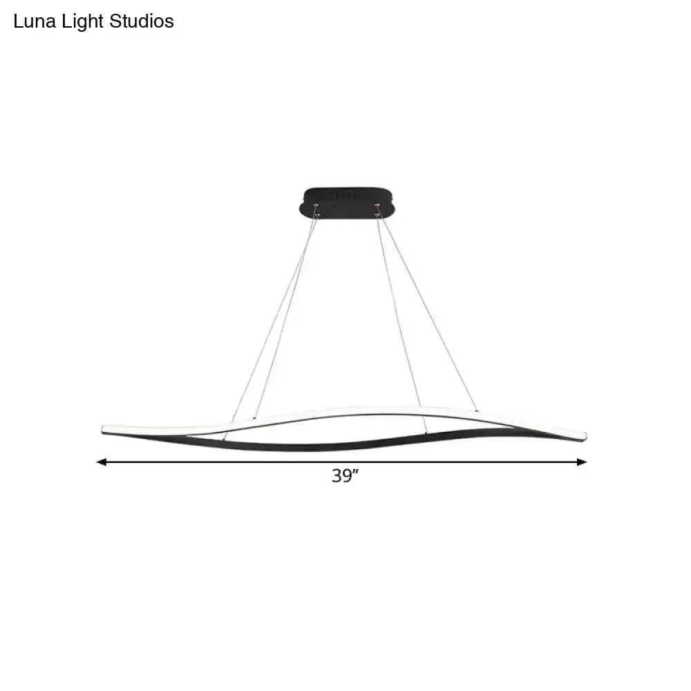 LED Island Lamp Black Leaf Frame