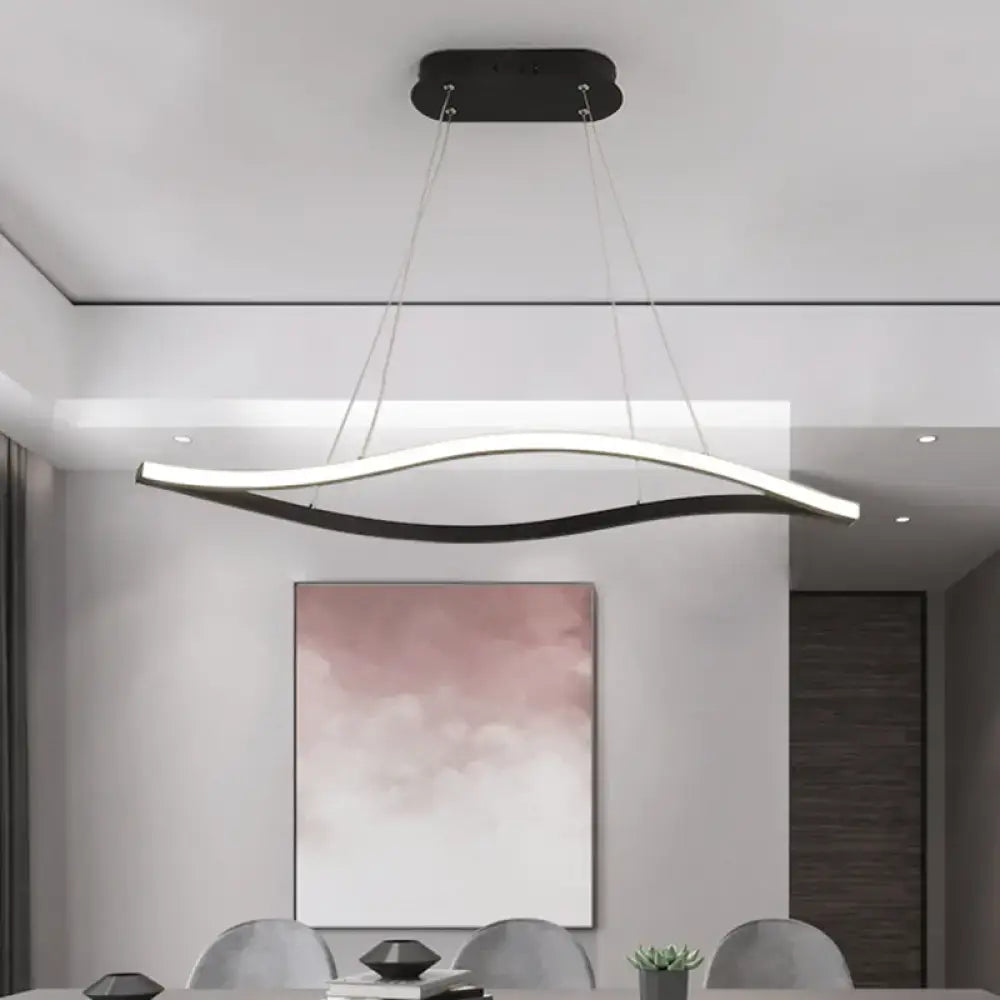 LED Island Lamp Black Leaf Frame