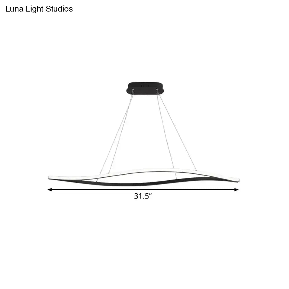 LED Island Lamp Black Leaf Frame